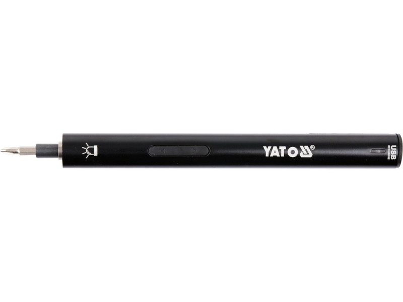 Отвертка аккумулов. с набором бит YATO : Li-Ion 3.6В 450 мАч, LED-подсветка, HEX-1/4, CrV, 39шт+кейс (YT-27930)