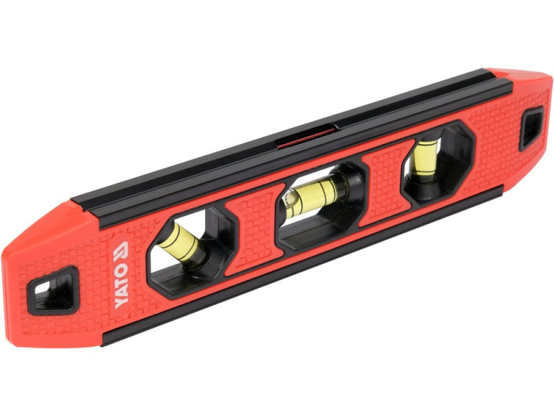 Рівень будівельний торпедо YATO YT-30330, 230 мм, 3 вічка, магнітний