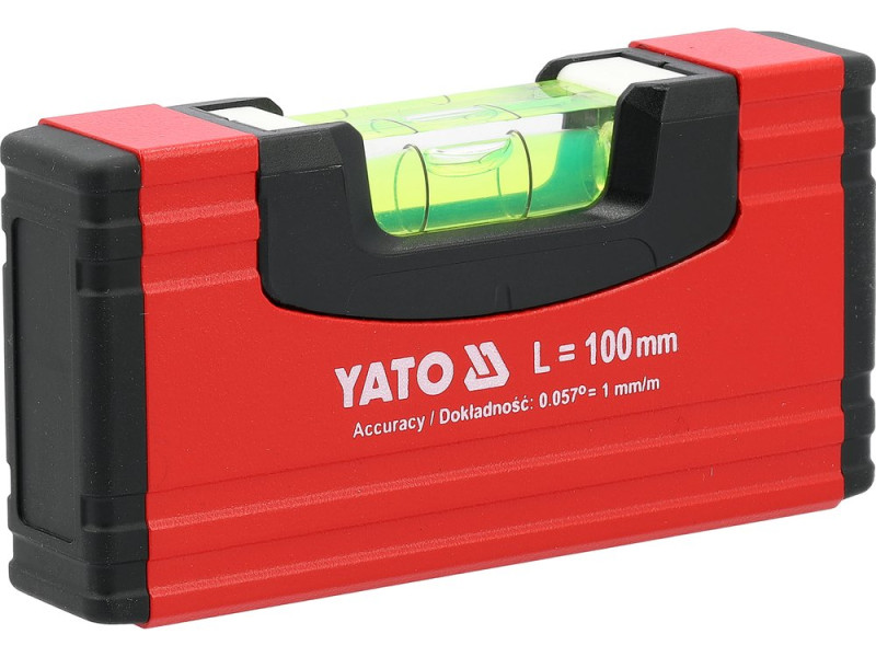 Рівень будівельний магнітний 100 мм YATO YT-30350, кишеньковий, 1 вічко