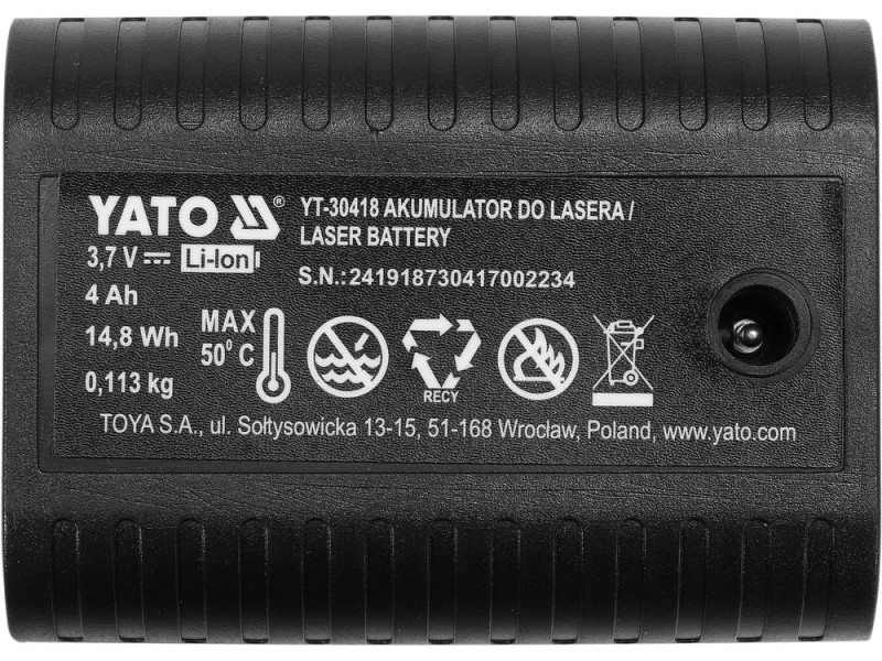 Акумулятор для нівеліра лазерного YATO YT-30418, для YT-30417, 4000 мА·год