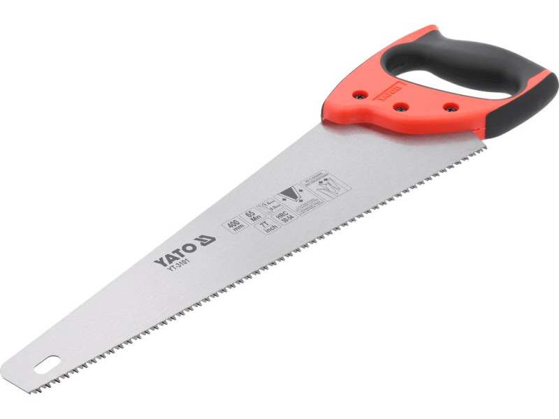 Ножівка по дереву 400 мм YATO YT-3101, сталь 65Мн, 7 TPI