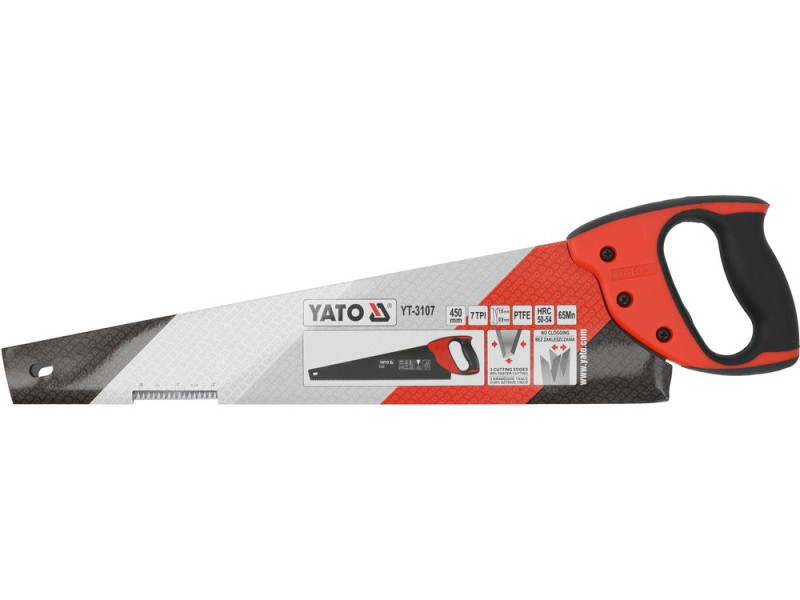 Ножівка по дереву 450 мм YATO YT-3107, PTFE, сталь 65Мн