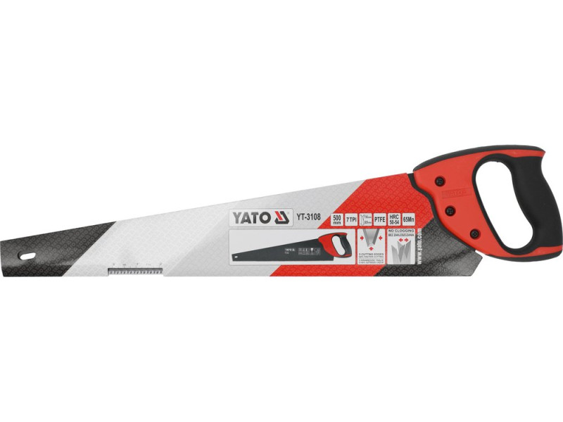 Ножівка по дереву 500 мм YATO YT-3108, PTFE, сталь 65Мн