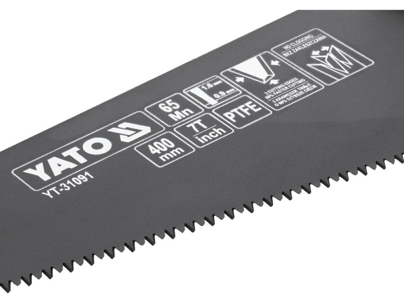 Ножівка по дереву 400 мм YATO YT-31091, PTFE, ручка дерево