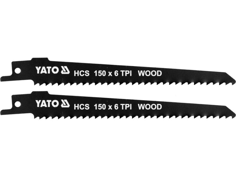 Полотно для сабельной пилы по дереву 150 мм YATO YT-33922, HCS, 6 TPI, 2 шт.