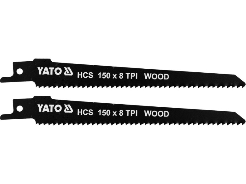 Полотно для шабельної пили по дереву 150 мм YATO YT-33923, HCS, 8 TPI, 2 шт.