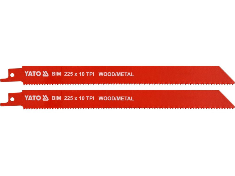 Полотно для шабельної пили по дереву і металу 225 мм YATO YT-33933, біметал, 10 TPI, 2 шт.