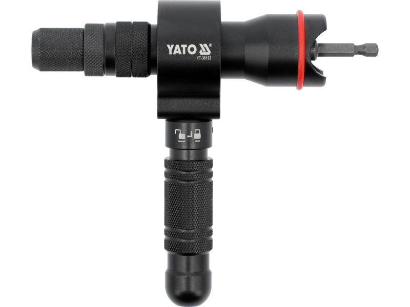 Адаптер-заклепочник до шурупокрута YATO з 6-гран шпинд 1/4" для заклеп 2,4-6,4мм і нітогайок М3- М12 (YT-36192)