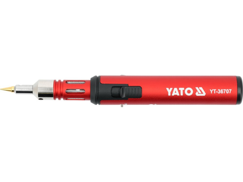 Паяльник газовий YATO обертовий 360° з п'єзо t=1300°С фен t= 600°С пайка t= 450 °С з обладунками