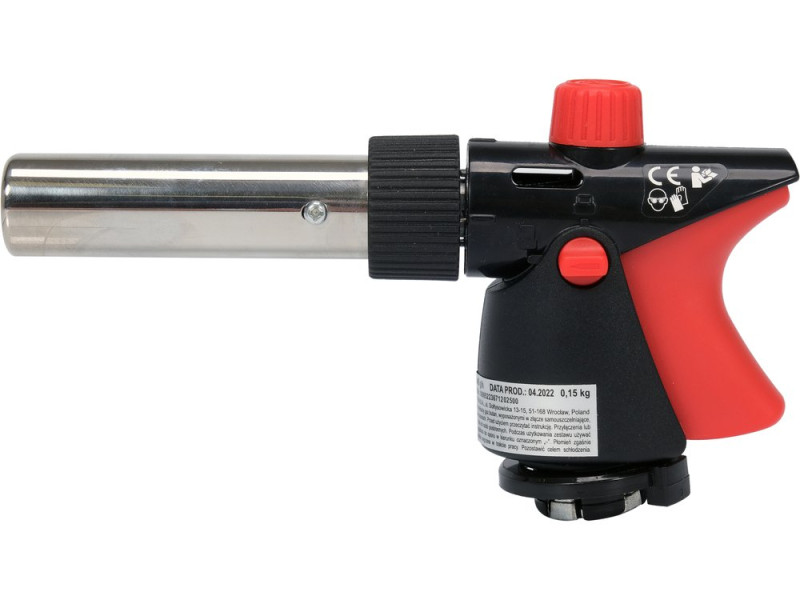 Горелка газовая YATO : цанговое соединение. PIEZO. 360°. до 2 кВт. t= 1300 ºC (EN417) (YT-36712)