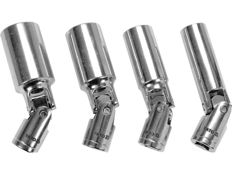 Набір головок свічкових YATO YT-38520, 14, 16, 18, 21 мм, 3/8", кардан, 4 шт