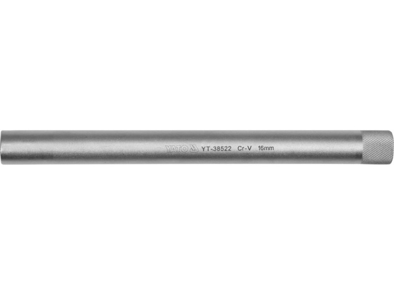 Головка торцевая свечная 16 мм 3/8" YATO YT-38522, 12-гранная, тонкостенная, магнит, 250 мм