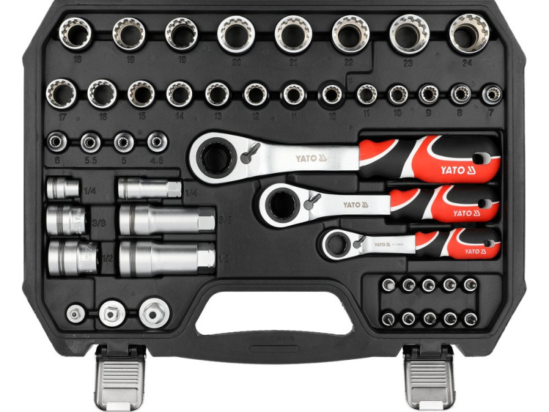 Набір головок прохідних SPLINE 1/4"+3/8"+1/2" YATO YT-38651, 47 предметів