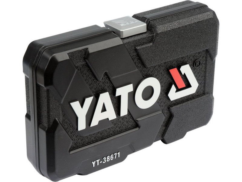 Набор торцевых головок YATO : квадрат 1/2", М10-24 с трещаткой, удлинителем. 12 Шт. (YT-38671)