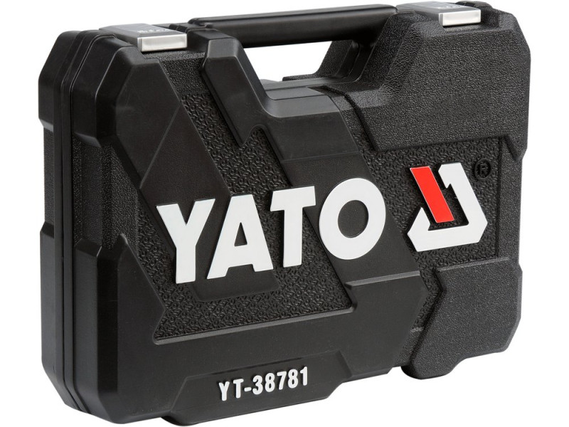 Набір головок торцевих YATO : квадрат 1/2", 1/4" з інструментами. 77 шт. (YT-38781)