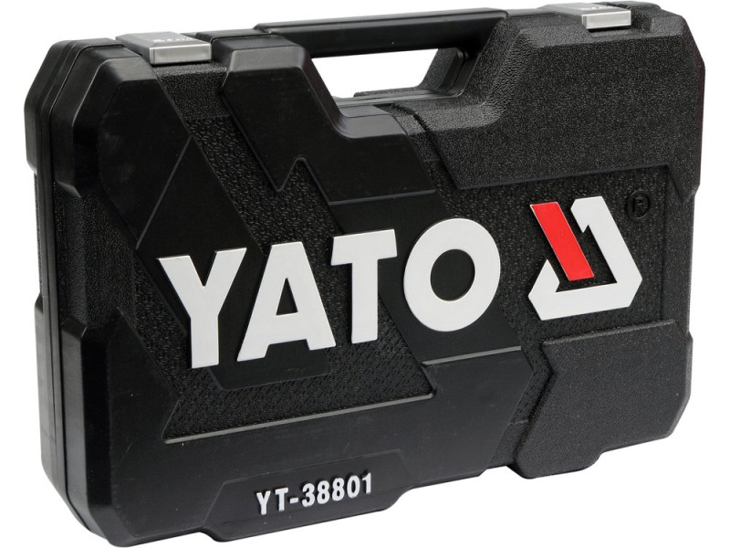 Набір головок торцевих YATO : квадрат 1/2", 3/8", 1/4" з інструментами, насадками. 120 шт. (YT-38801)