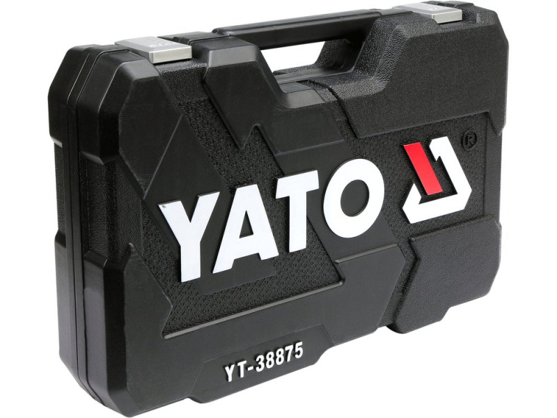 Набір головок торцевих YATO : квадрат 1/2", 3/8", 1/4" з інструментами, насадками. 126 шт. (YT-38875)