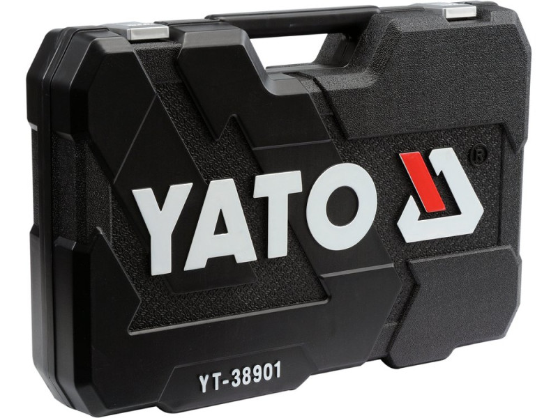 Набор торцевых головок YATO : квадрат 1/2", 1/4" с инструментами, насадками. 122 шт. (YT-38901)