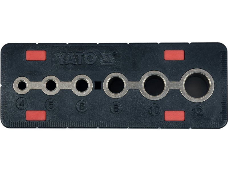 Шаблон для свердління отворів YATO : 4, 5, 6, 8, 10 і 12 мм, корпус з ABS-пластику (YT-39700)