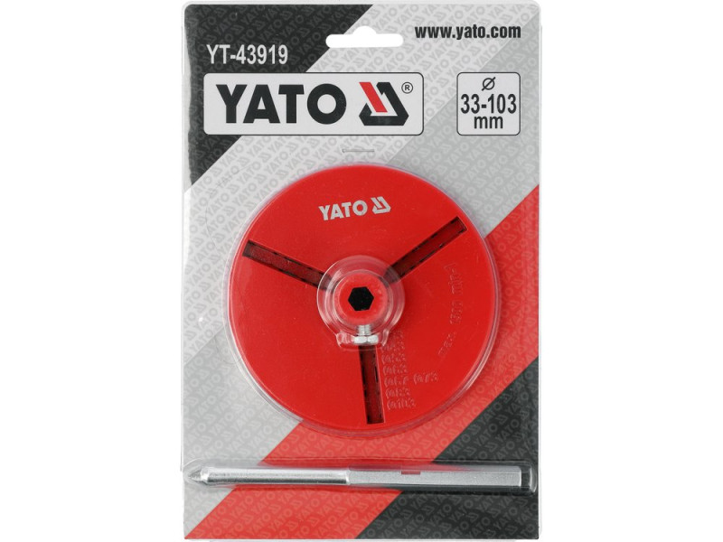 Держатель дисковый вольфрамовых коронок YATO Ø=33-103 мм с центром сверлом Ø=9,5х139 мм диск Ø=110 мм (YT-43919)