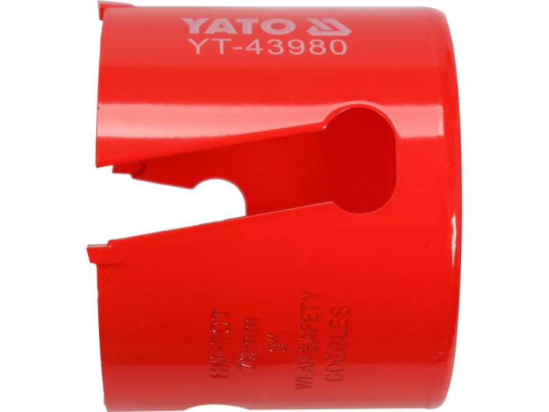 Коронка универсальная TCT 76 мм YATO YT-43980, 5/8" 18UNF, глубина 60 мм