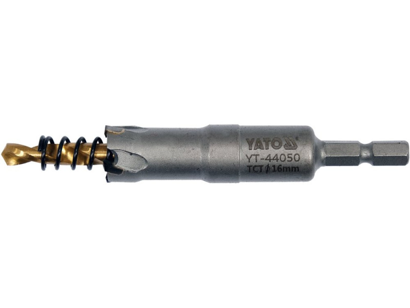 Коронка по металу TCT 16 мм YATO YT-44050, глибина 25 мм, HEX 1/4"