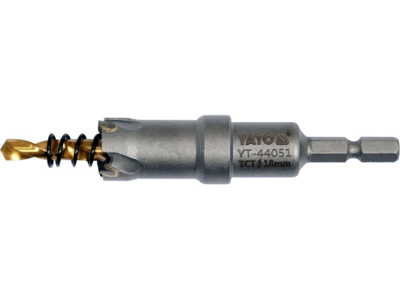 Коронка по металу TCT 18 мм YATO YT-44051, глибина 25 мм, HEX 1/4"