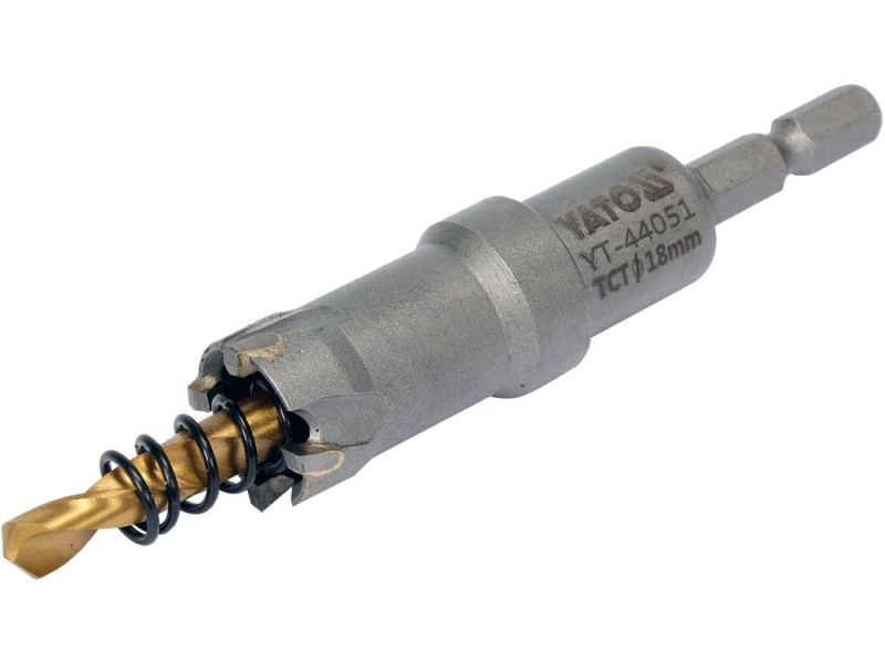Коронка по металу TCT 18 мм YATO YT-44051, глибина 25 мм, HEX 1/4"
