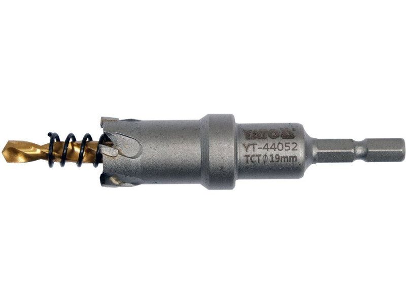 Коронка по металу TCT 19 мм YATO YT-44052, глибина 25 мм, HEX 1/4"
