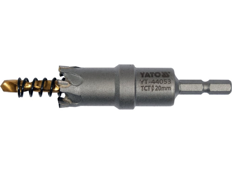 Коронка по металу TCT 20 мм YATO YT-44053, глибина 25 мм, HEX 1/4"