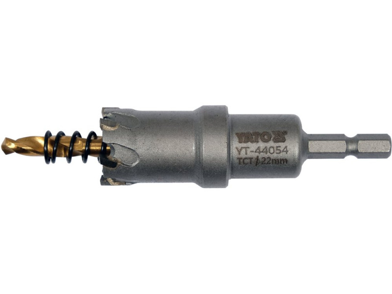 Коронка по металу TCT 22 мм YATO YT-44054, глибина 25 мм, HEX 1/4"