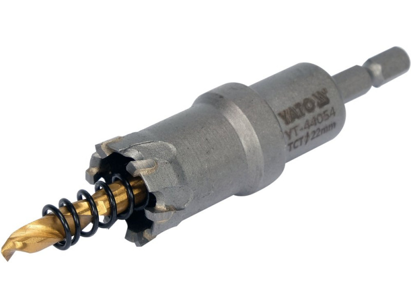 Коронка по металу TCT 22 мм YATO YT-44054, глибина 25 мм, HEX 1/4"