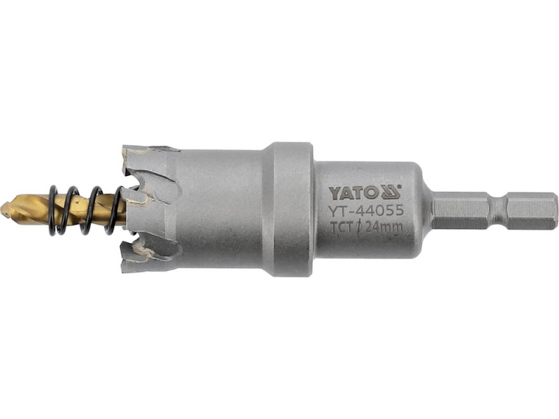 Коронка по металу TCT 24 мм YATO YT-44055, глибина 25 мм, HEX 1/4"