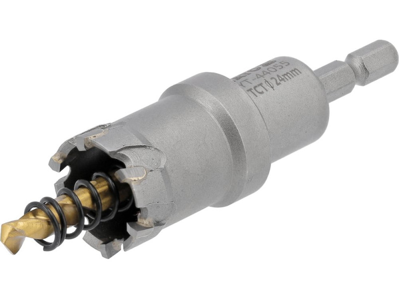 Коронка по металу TCT 24 мм YATO YT-44055, глибина 25 мм, HEX 1/4"