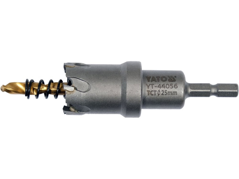 Коронка по металу TCT 25 мм YATO YT-44056, глибина 25 мм, HEX 1/4"