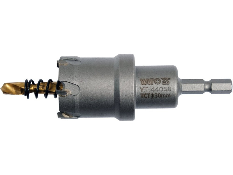 Коронка по металлу TCT 30 мм YATO YT-44058, глубина 25 мм, HEX 1/4"