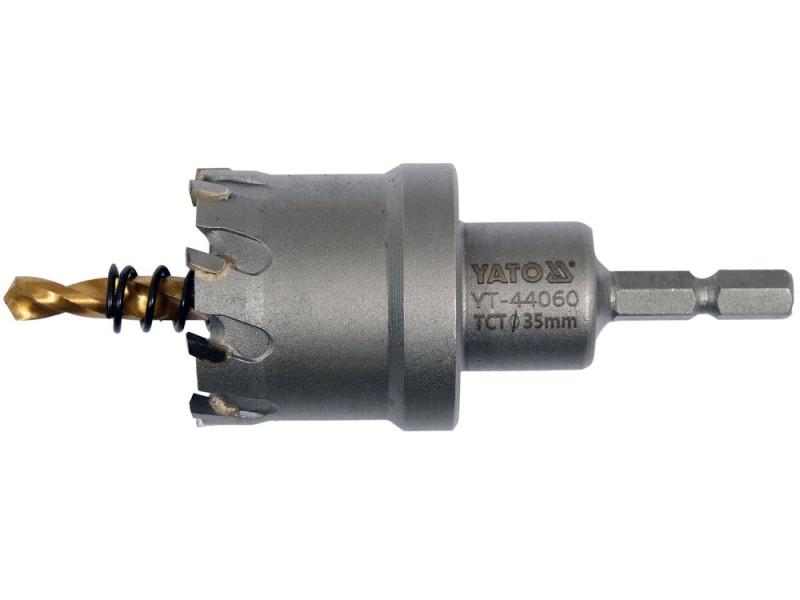 Коронка по металу TCT 35 мм YATO YT-44060, глибина 25 мм, HEX 1/4"