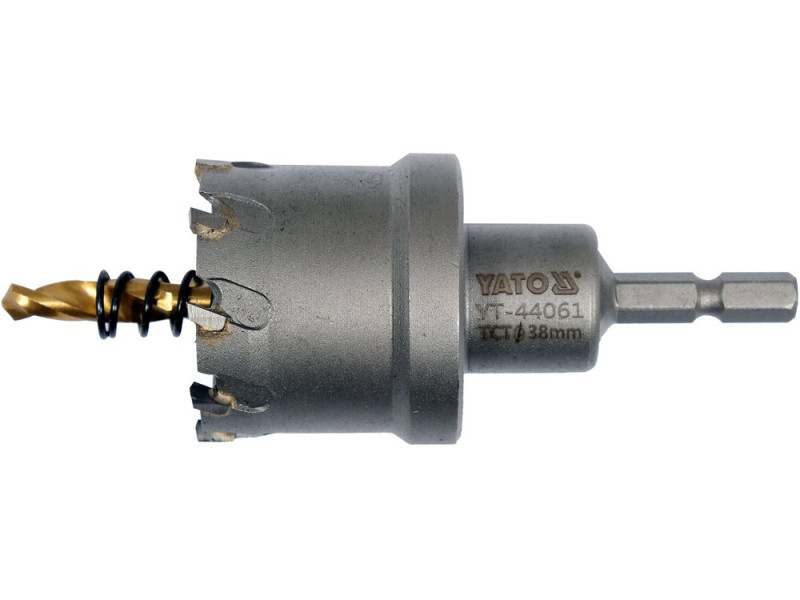 Коронка по металу TCT 38 мм YATO YT-44061, глибина 25 мм, HEX 1/4"