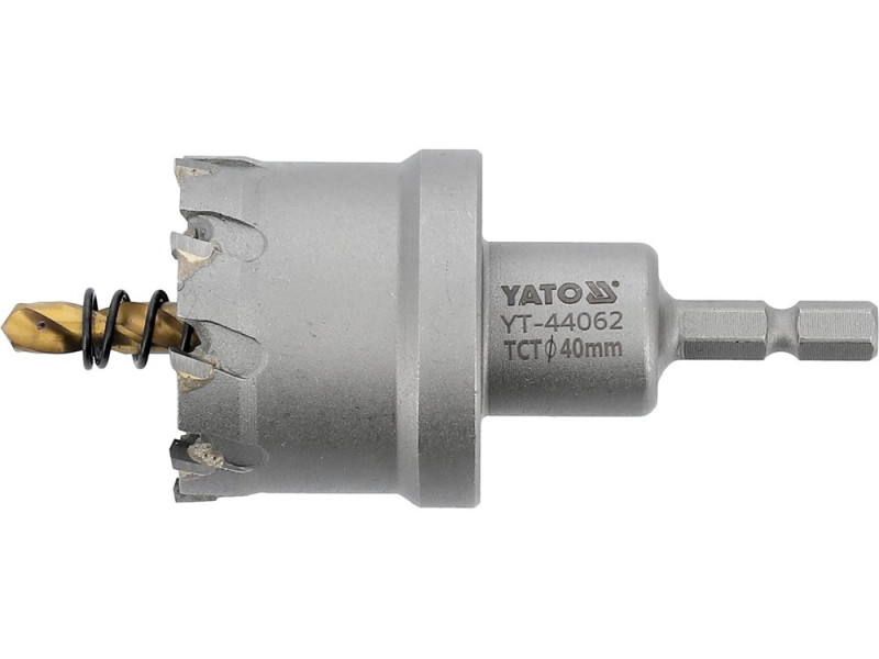 Коронка по металу TCT 40 мм YATO YT-44062, глибина 25 мм, HEX 1/4"