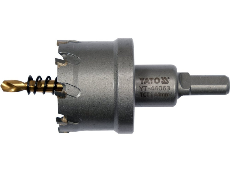 Коронка по металу TCT 44 мм YATO YT-44063, глибина 25 мм, HEX 3/8"