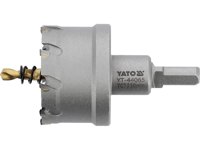 Коронка по металу TCT 50 мм YATO YT-44065, глибина 25 мм, HEX 3/8"