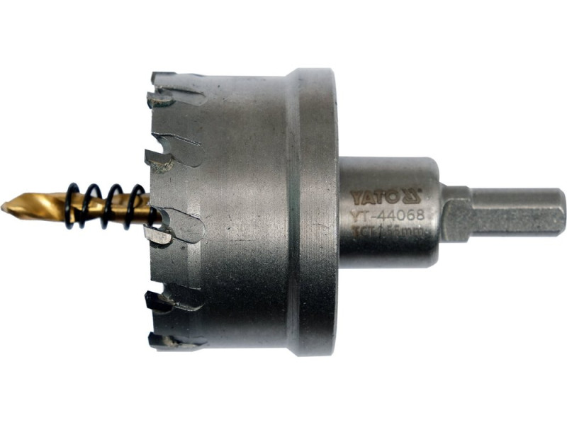 Коронка по металу TCT 55 мм YATO YT-44068, хвостовик 3/8", глибина 25 мм