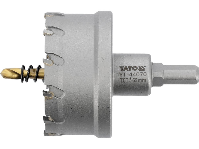 Коронка по металу TCT 65 мм YATO YT-44070, хвостовик 3/8", глибина 25 мм