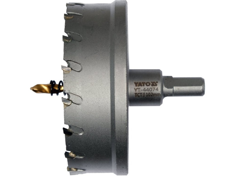 Коронка по металу TCT 102 мм YATO YT-44074, глибина 25 мм, HEX 3/8"