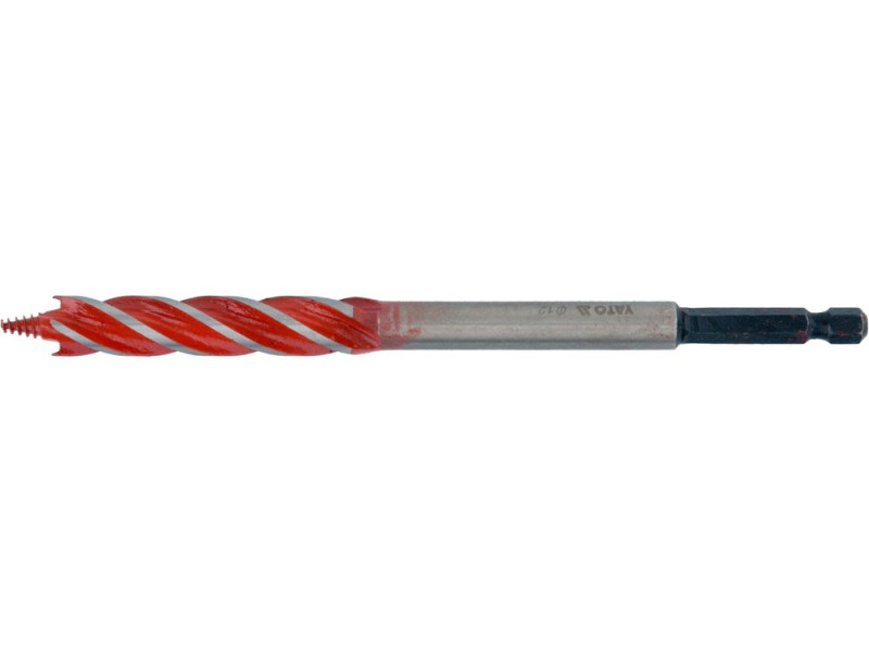 Сверло по дереву 12×165 мм YATO YT-44681, 4 кромки, HEX 1/4"