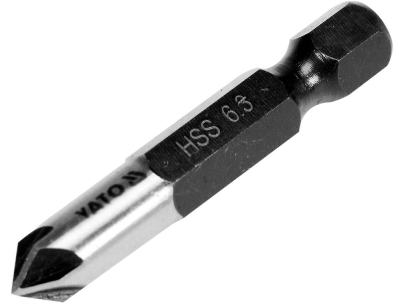 Зенкер конічний HSS 6,3 мм YATO YT-44721, 5 лез, хвостовик HEX