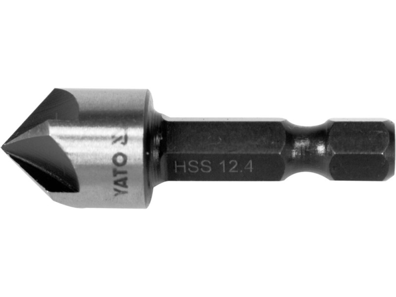 Зенкер конічний HSS 12,4 мм YATO YT-44724, 5 лез, хвостовик HEX