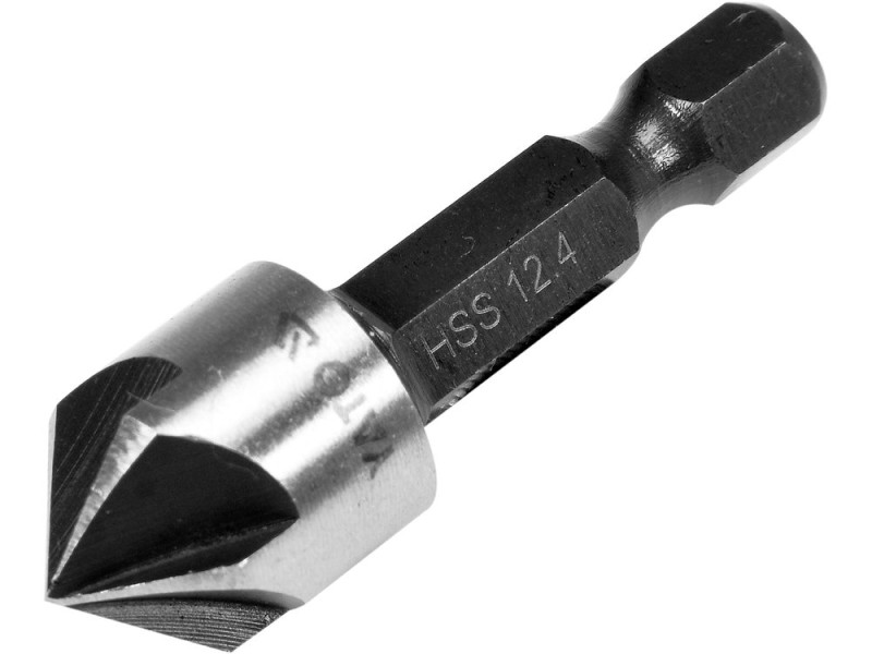 Зенкер конічний HSS 12,4 мм YATO YT-44724, 5 лез, хвостовик HEX