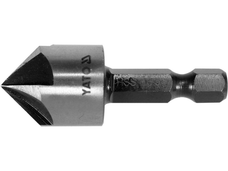 Зенкер конічний HSS 16,5 мм YATO YT-44725, 5 лез, хвостовик HEX