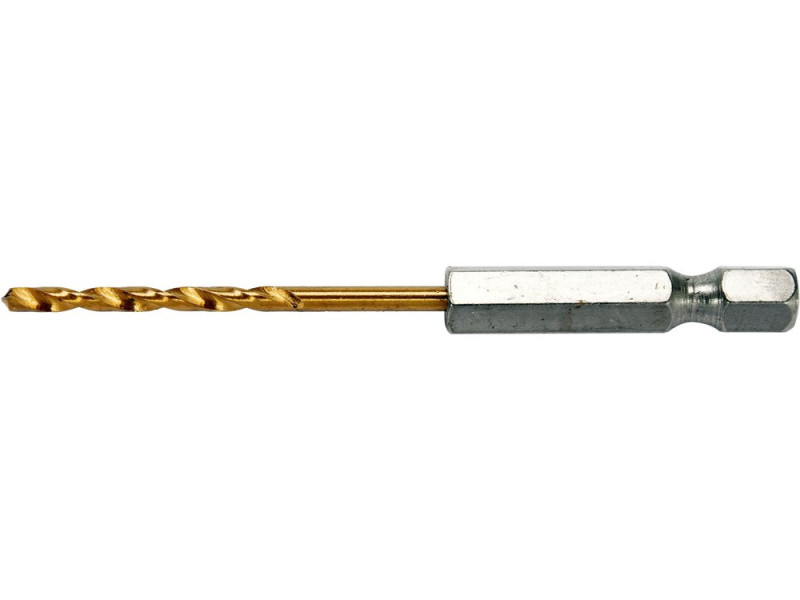 Свердло по металу HSS-TiN 2,5 мм HEX 1/4" YATO YT-44752, DIN 338, 80 мм